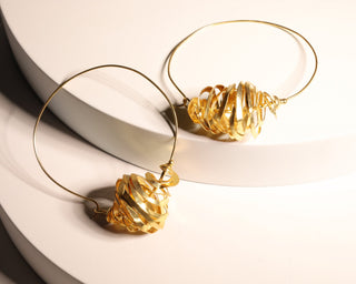 Silk Hoop Earrings Earrings Hattus Jewelry 